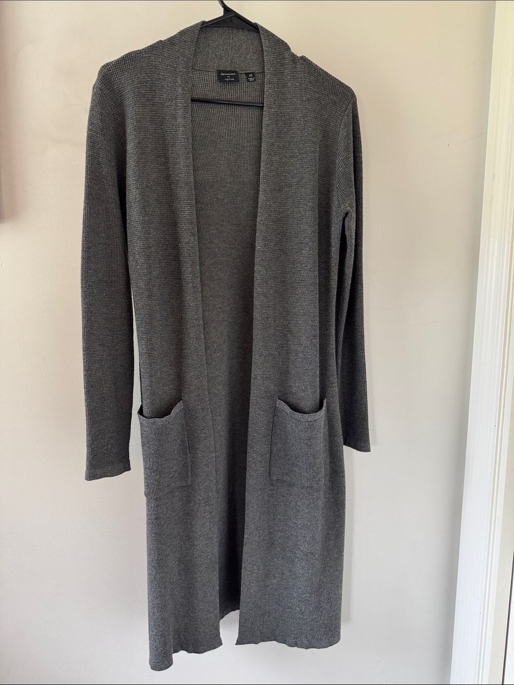 Long Open-Front Women's Cardigan Sweater duster- Gray